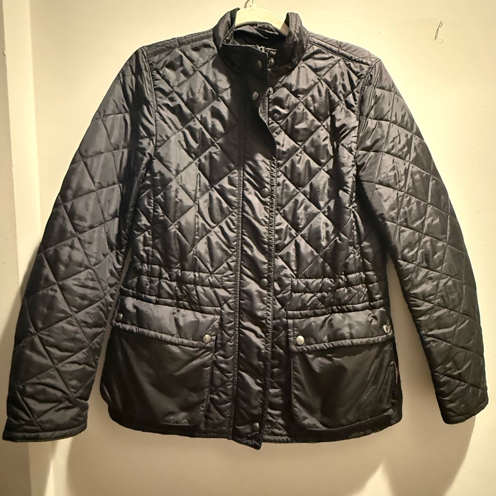 Coach Black Quilted Jacket | Lightweight Fitted Style with High Collar